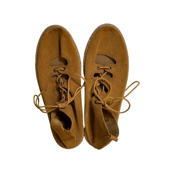 Ippon Vintage Brown Suede Lace Up Espadrilles Flats Size 38 - Picture 2 of 11